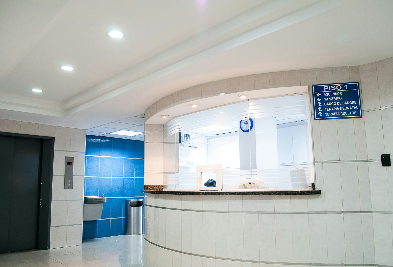 Modern hospital corridor with natural light